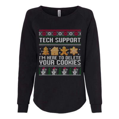 Techsupport I’M Here To Delete Your Cookies Christmas Womens California Wash Sweatshirt