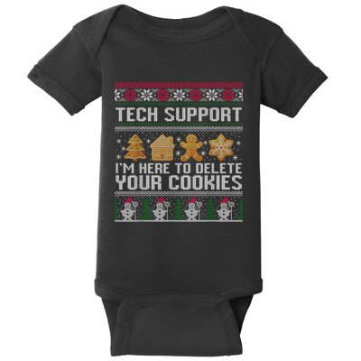 Techsupport I’M Here To Delete Your Cookies Christmas Baby Bodysuit