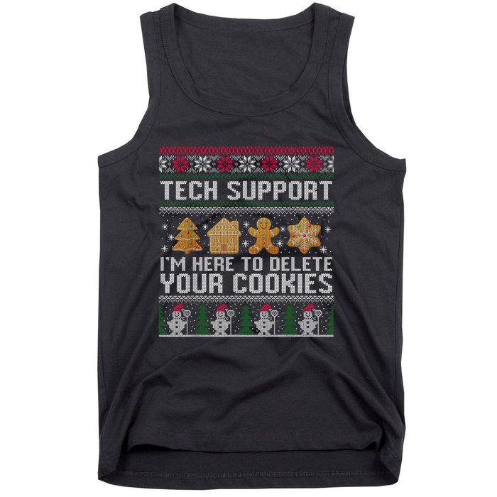 Techsupport I’M Here To Delete Your Cookies Christmas Tank Top