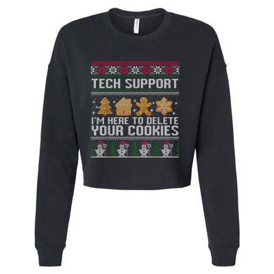 Techsupport I’M Here To Delete Your Cookies Christmas Cropped Pullover Crew