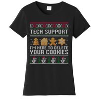 Techsupport I’M Here To Delete Your Cookies Christmas Women's T-Shirt