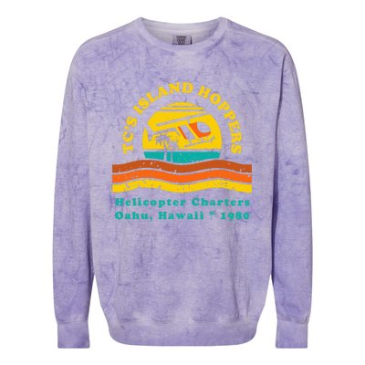 TcS Island Hoppers Helicopter Charters Hawaii Since 1980 Colorblast Crewneck Sweatshirt