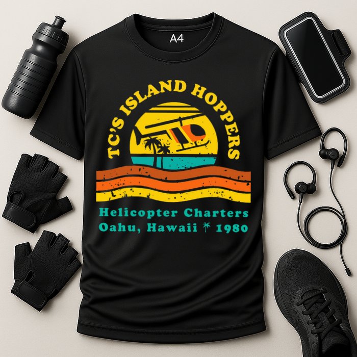 TcS Island Hoppers Helicopter Charters Hawaii Since 1980 Cooling Performance Crew T-Shirt