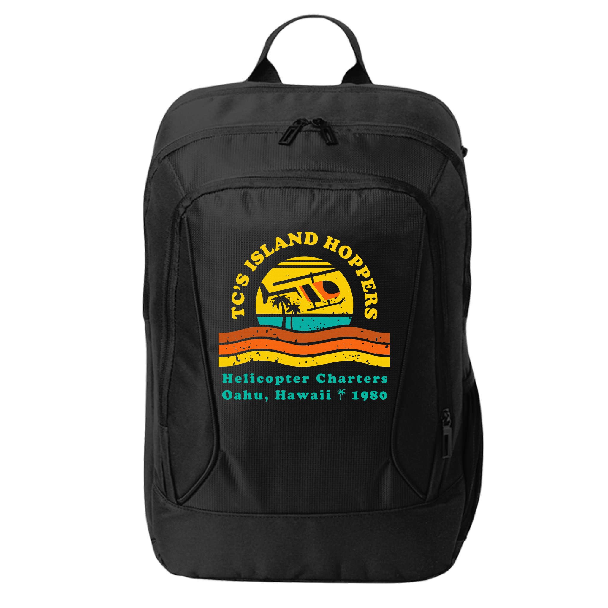 TcS Island Hoppers Helicopter Charters Hawaii Since 1980 City Backpack