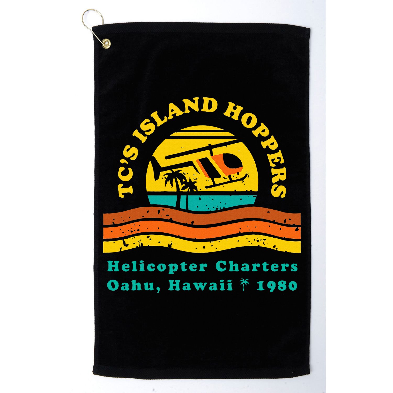 TcS Island Hoppers Helicopter Charters Hawaii Since 1980 Golf Towel