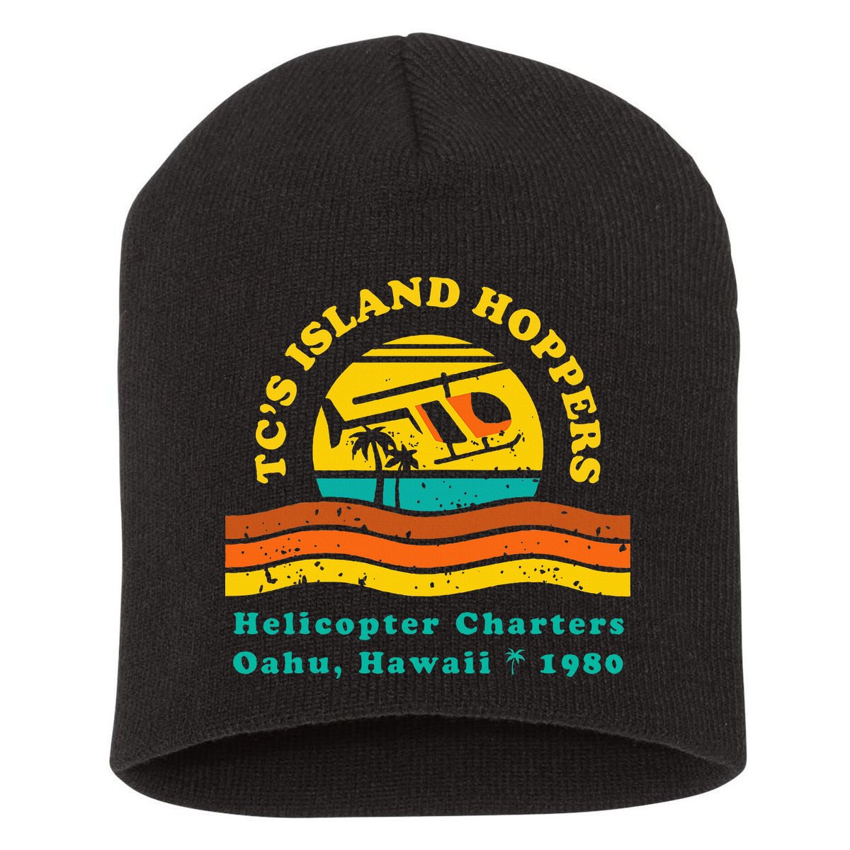 TcS Island Hoppers Helicopter Charters Hawaii Since 1980 Short Acrylic Beanie