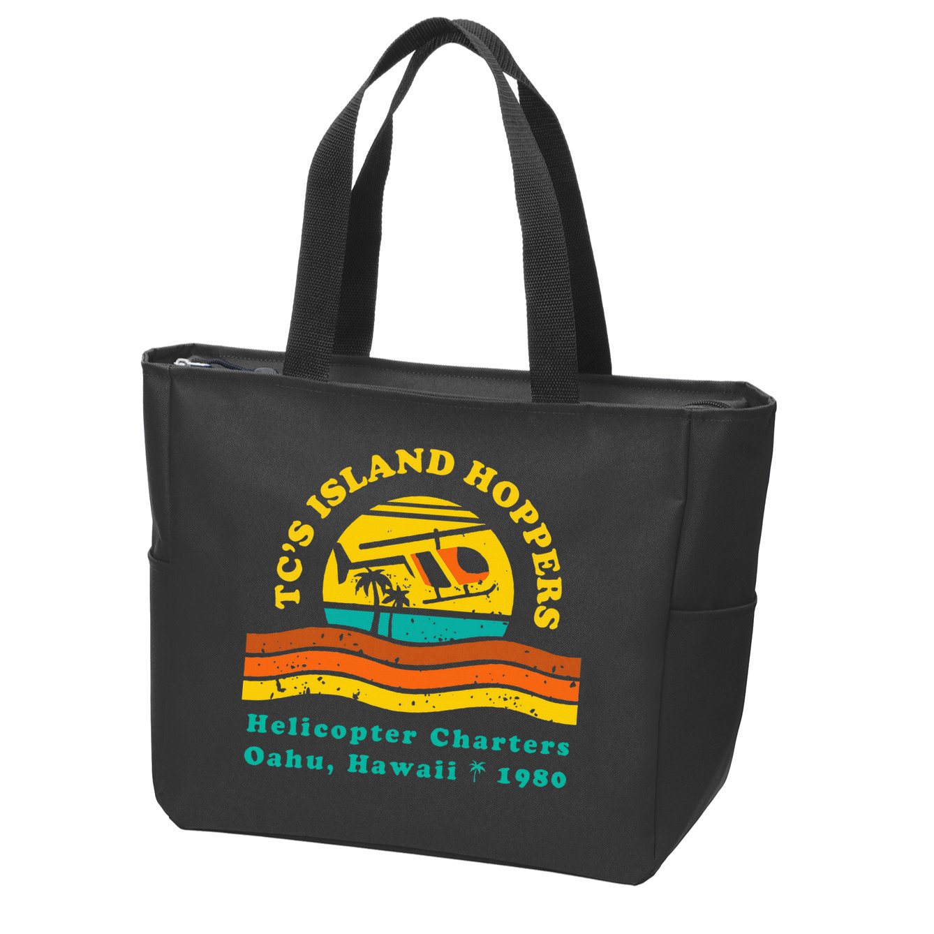 TcS Island Hoppers Helicopter Charters Hawaii Since 1980 Zip Tote Bag