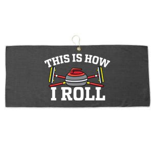 This Is How I Roll Broom Curler Ice Sports Lover Curling Gift Large Microfiber Waffle Golf Towel