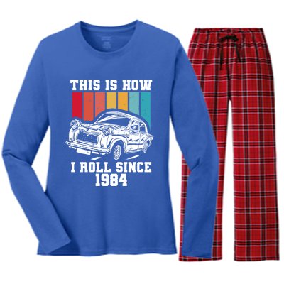 This Is How I Roll Since 1984 Cute Gift Women's Long Sleeve Flannel Pajama Set 