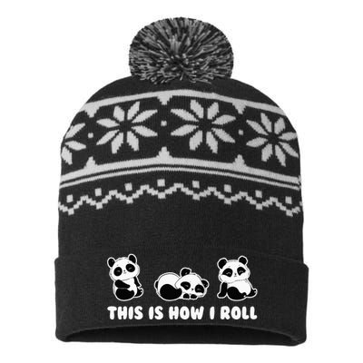 This Is How I Roll Panda Bear USA-Made Snowflake Beanie