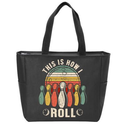 This Is How I Roll Retro Bowling Bowler Funny Gift Zip Tote Bag