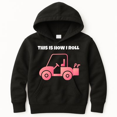 This Is How I Roll Golf Cart Funny Golfers Kids Hoodie