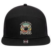This Is How I Roll Retro Bowling Bowler Funny 7 Panel Mesh Trucker Snapback Hat