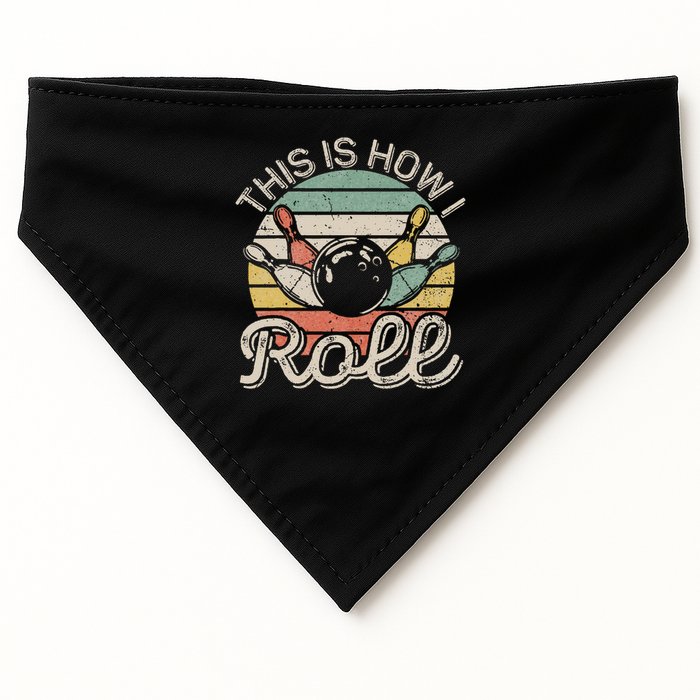 This Is How I Roll Retro Bowling Bowler Funny USA-Made Doggie Bandana