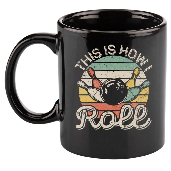 This Is How I Roll Retro Bowling Bowler Funny 11oz C Handle Ceramic Mug