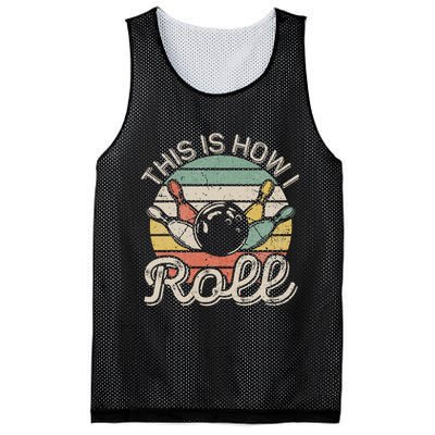 This Is How I Roll Retro Bowling Bowler Funny Mesh Reversible Basketball Jersey Tank
