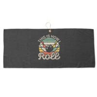 This Is How I Roll Retro Bowling Bowler Funny Large Microfiber Waffle Golf Towel