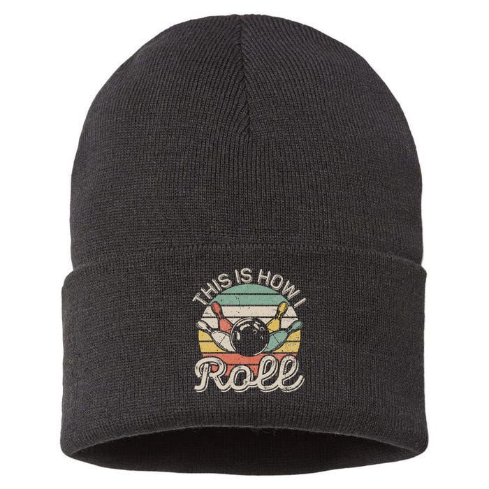 This Is How I Roll Retro Bowling Bowler Funny Sustainable Knit Beanie
