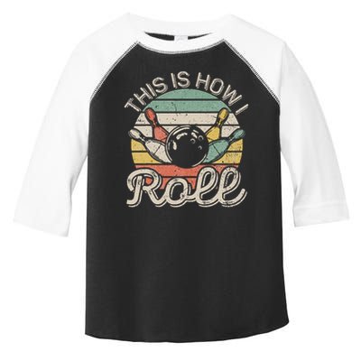 This Is How I Roll Retro Bowling Bowler Funny Toddler Fine Jersey T-Shirt