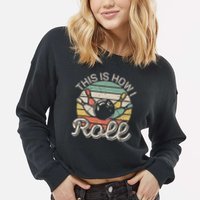 This Is How I Roll Retro Bowling Bowler Funny Cropped Pullover Crew