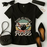 This Is How I Roll Retro Bowling Bowler Funny Women's V-Neck T-Shirt