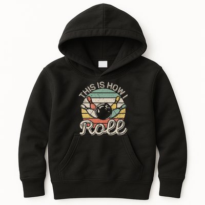 This Is How I Roll Retro Bowling Bowler Funny Kids Hoodie
