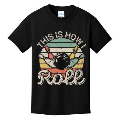This Is How I Roll Retro Bowling Bowler Funny Kids T-Shirt