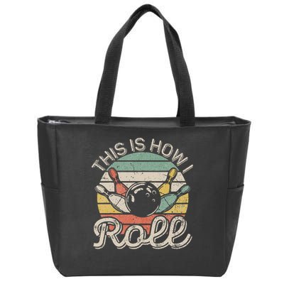 This Is How I Roll Retro Bowling Bowler Funny Zip Tote Bag