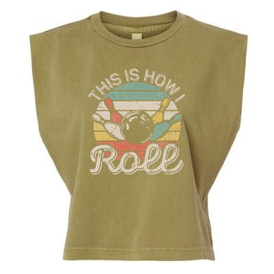 This Is How I Roll Retro Bowling Bowler Funny Garment-Dyed Women's Muscle Tee