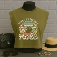 This Is How I Roll Retro Bowling Bowler Funny Garment-Dyed Women's Muscle Tee