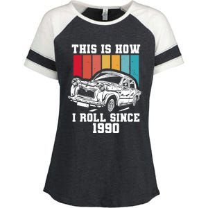 This Is How I Roll Since 1990 Meaningful Gift Enza Ladies Jersey Colorblock Tee