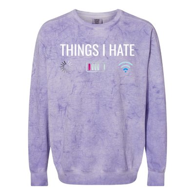 Things I Hate Programmer Nerd Funny Gift Colorblast Crewneck Sweatshirt