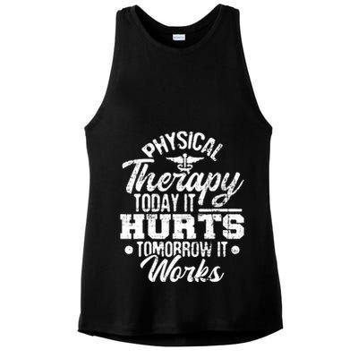 Today It Hurts Tomorrow It Works DPT Physical Therapist PT Ladies PosiCharge Tri-Blend Wicking Tank