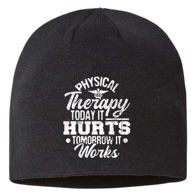Today It Hurts Tomorrow It Works DPT Physical Therapist PT Sustainable Beanie
