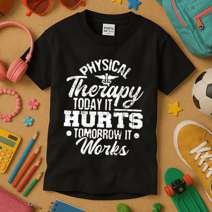 Today It Hurts Tomorrow It Works DPT Physical Therapist PT Kids T-Shirt