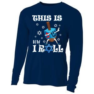 This Is How I Roll Hanukkah Chanukkah Dreidel Jewish Cooling Performance Long Sleeve Crew