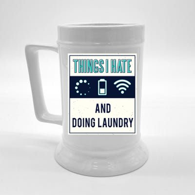 Things I Hate Programmer Nerd Gift Introvert Doing Laundry Meaningful Gift Beer Stein