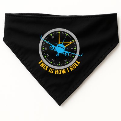 This Is How I Roll Airplane Pilot  Aviation USA-Made Doggie Bandana