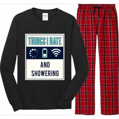 Things I Hate Programmer Nerd Gift Introvert Hate Shower Gift Long Sleeve Pajama Set