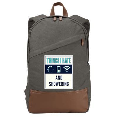 Things I Hate Programmer Nerd Gift Introvert Hate Shower Gift Cotton Canvas Backpack