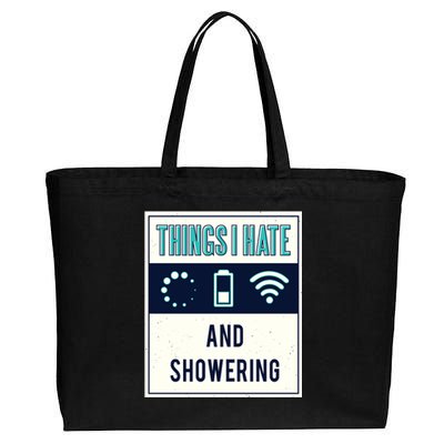 Things I Hate Programmer Nerd Gift Introvert Hate Shower Gift Cotton Canvas Jumbo Tote