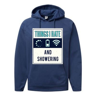 Things I Hate Programmer Nerd Gift Introvert Hate Shower Gift Performance Fleece Hoodie