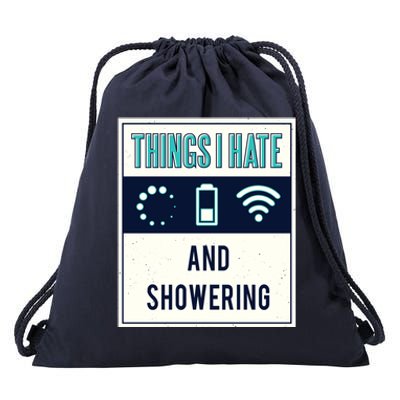 Things I Hate Programmer Nerd Gift Introvert Hate Shower Gift Drawstring Bag