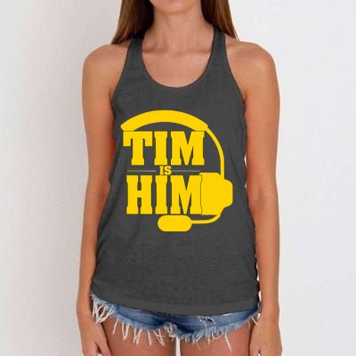 Tim Is Him Women's Knotted Racerback Tank