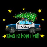This Is How I Roll Funny Xmas Police Officer Christmas Tree Backpack