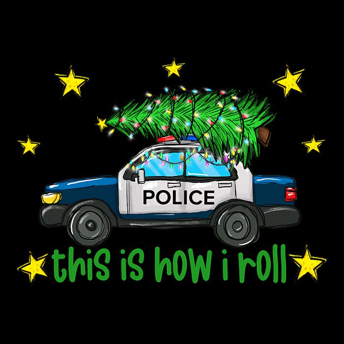 This Is How I Roll Funny Xmas Police Officer Christmas Tree Backpack