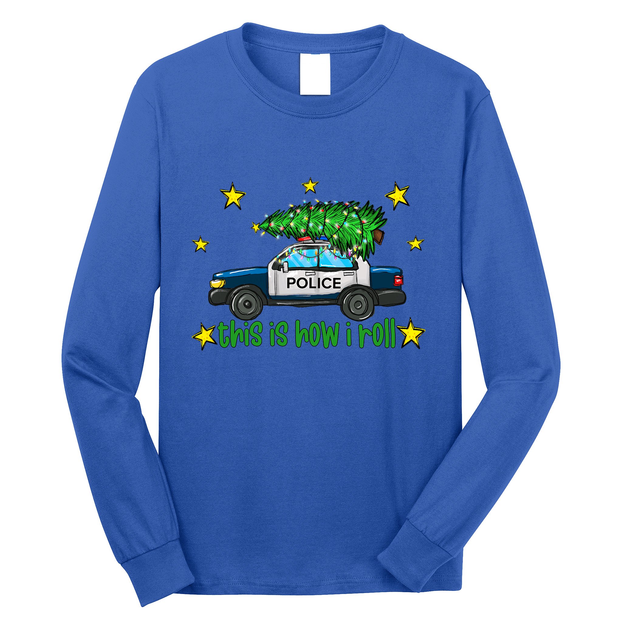 This Is How I Roll Funny Xmas Police Officer Christmas Tree Long Sleeve Shirt