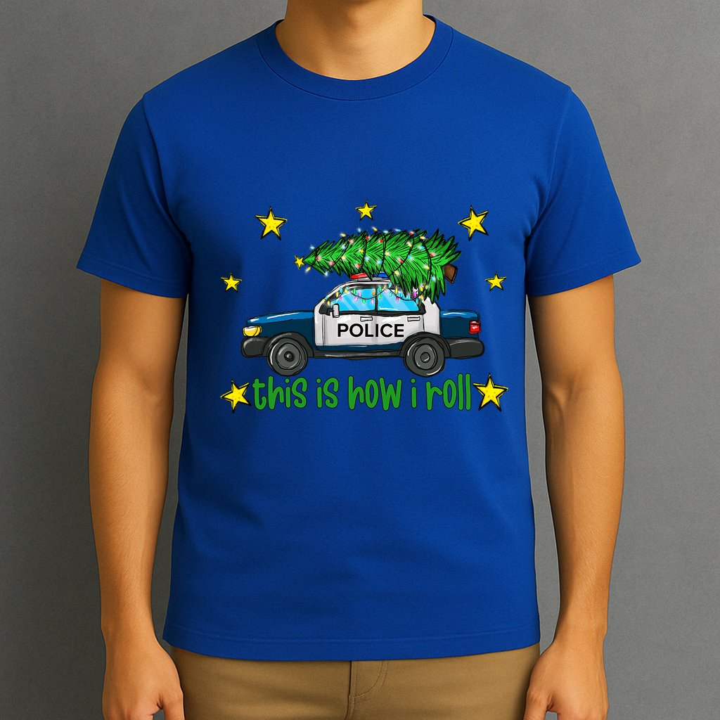This Is How I Roll Funny Xmas Police Officer Christmas Tree T-Shirt