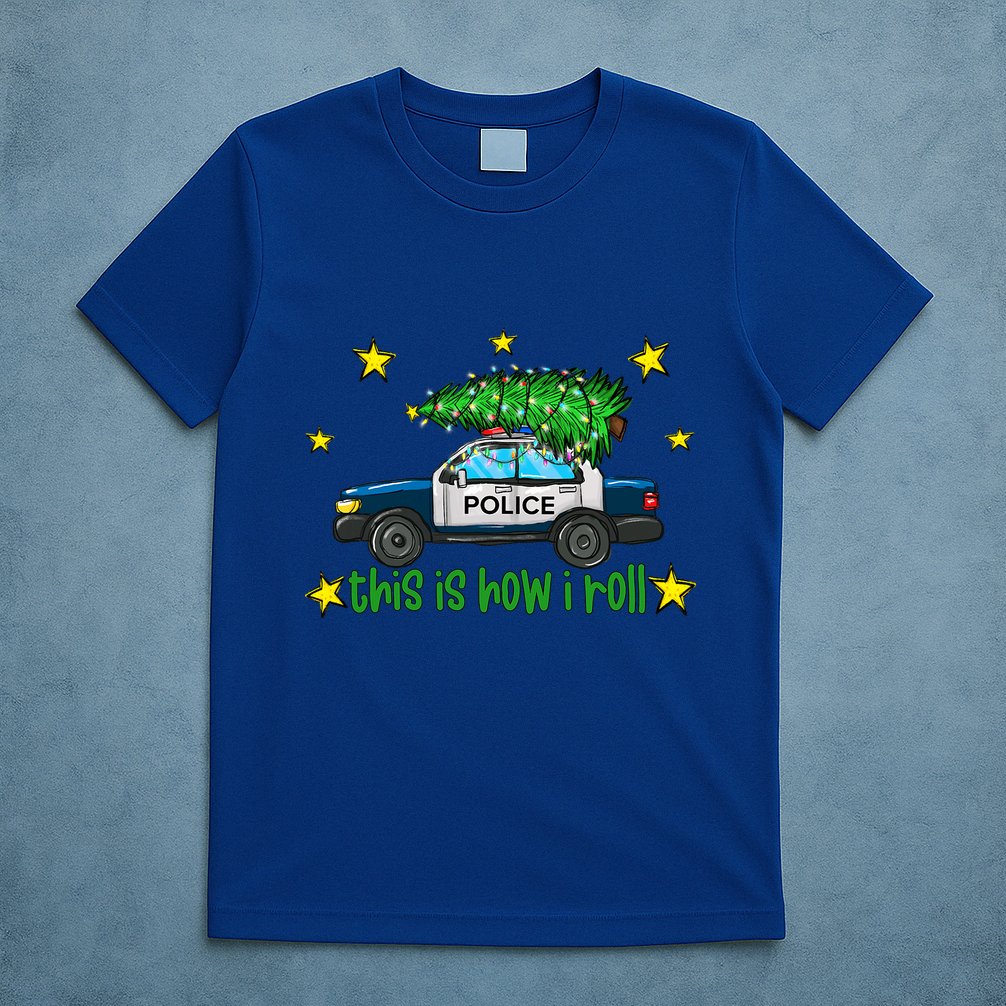 This Is How I Roll Funny Xmas Police Officer Christmas Tree T-Shirt