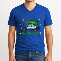 This Is How I Roll Funny Xmas Police Officer Christmas Tree V-Neck T-Shirt
